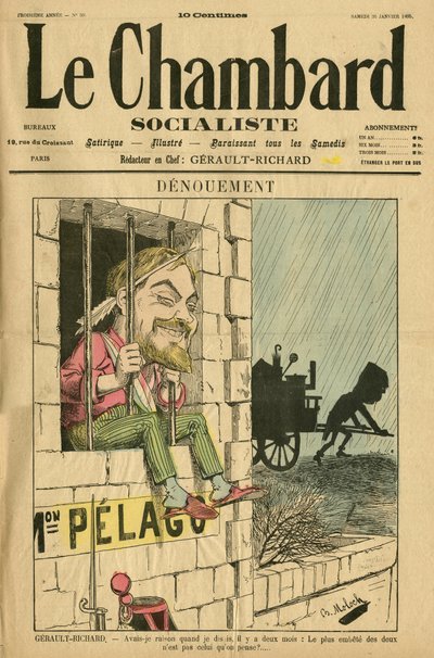 Illustration af Moloch (1849-1909) til forsiden af Le Chambard socialiste, nr. 59 af Moloch