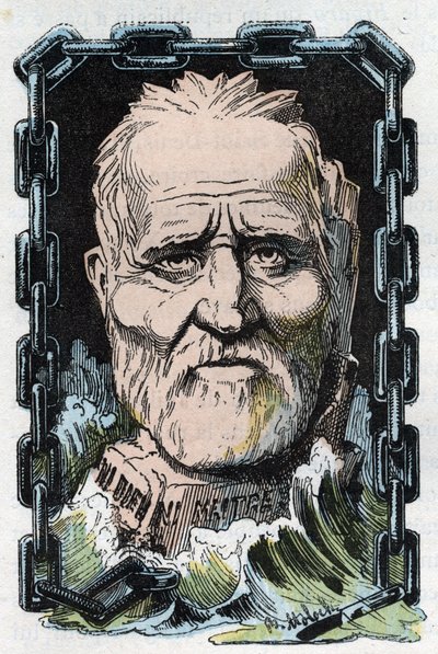 Portræt af Louis Auguste (Louis-Auguste) Blanqui (1805-1881), fransk socialistisk teoretiker og revolutionær. af Moloch