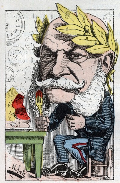 Portræt af Vilhelm I (1797-1888), konge af Preussen og kejser af Tyskland i "Trombinoskopet"" af Touchatout, karikatur af B. Moloch fra 1882 (1849-1909). Privat samling. af Moloch