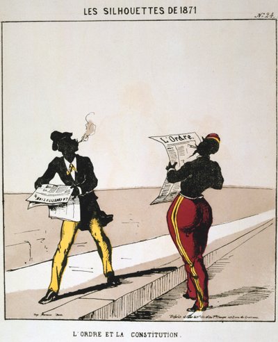 Ordenen og forfatningen, 1871. fra serien Les Silhouettes de 1871. Paris Commune, 1871. af Moloch