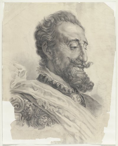 Mandshoved, med skæg, til højre Bellegarde (titel på objekt) af Monogrammist AC