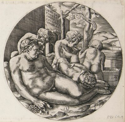 Bacchus og Putti af Monogrammist B