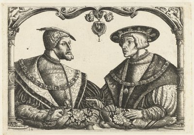 Karel V og Ferdinand I af Monogrammist CB met boom (attributed to)