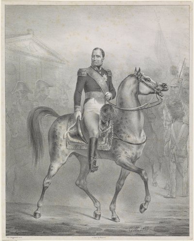 Rytterportræt af William I Frederik, konge af Holland af Monogrammist CM (Nederland)