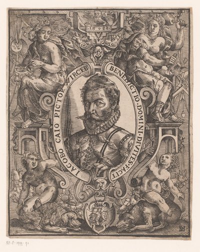 Portræt af Jacob Cay af Monogrammist DH (Duitsland)