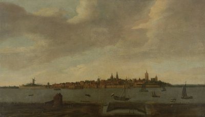 Udsigt over Heusden af Monogrammist FK (Noordelijke Nederlanden)