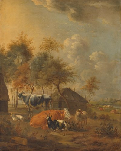 Landskab med dyr af Monogrammist IL (schilder)