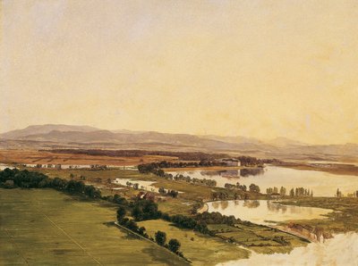 Landskab med Inzersdorf Slot (mod Anninger) af Monogrammist J.P.