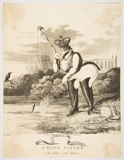A King Fisher på Themsen, 1827. af Monogrammist JVS