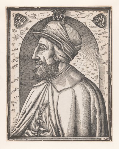 Portræt af Ferdinand I af Habsburg, tysk kejser af Monogrammist MR