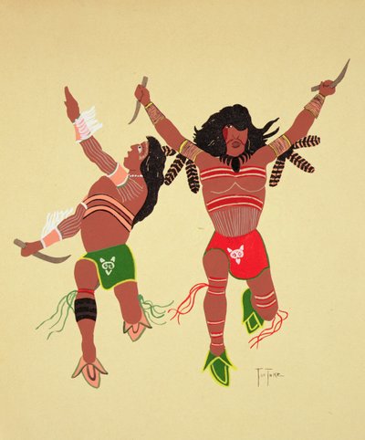 Kiowa Warriors (pochoir print) af Monroe Tsatoke