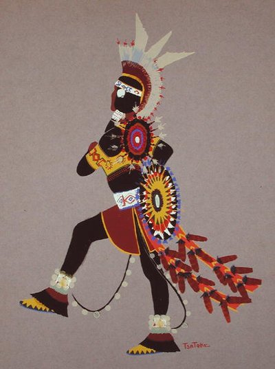 Warrior in Black (pochoir print) af Monroe Tsatoke