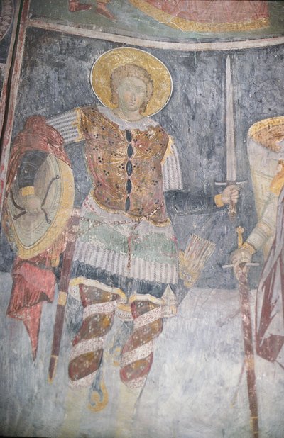 Freske af Sankt Procopius i kirken, 1413-17 af Morava School