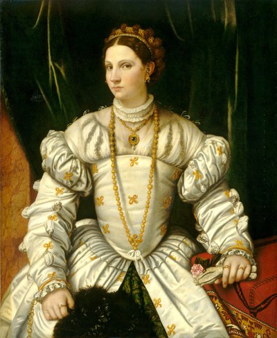 Portræt af en dame i hvidt af Moretto da Brescia