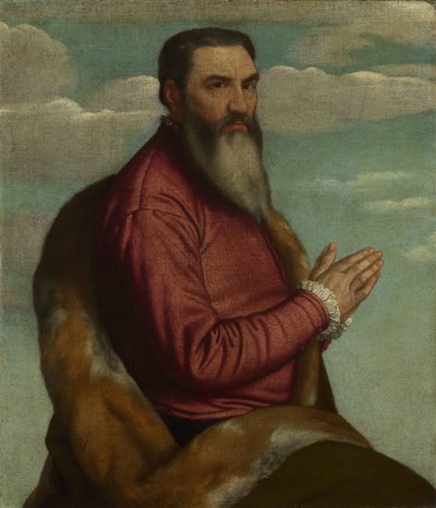 Bedende mand med langt skæg, ca 1545 af Moretto da Brescia