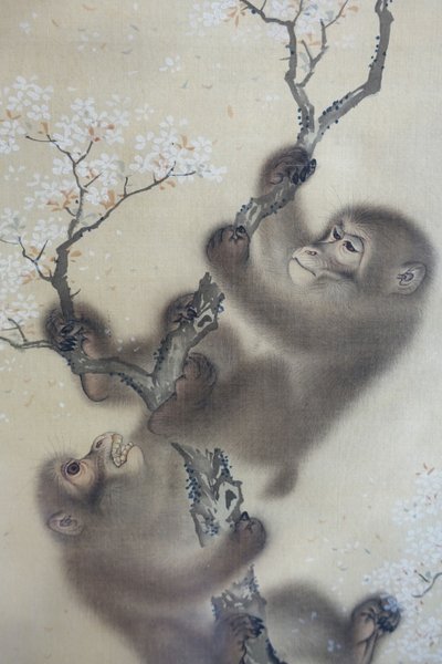 Aber i et blomstrende kirsebærtræ, 1 af 2, Mori Sosen, Japan, Edo-perioden, begyndelsen af 1800-tallet, blæk og farve på silke - Arthur M. Sackler Museum, Harvard University - DSC01127 af Mori Sosen