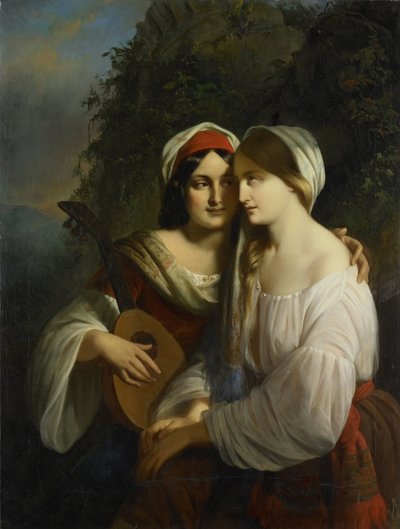 To kvinder i italiensk kostume af Moritz Calisch (signed by artist)
