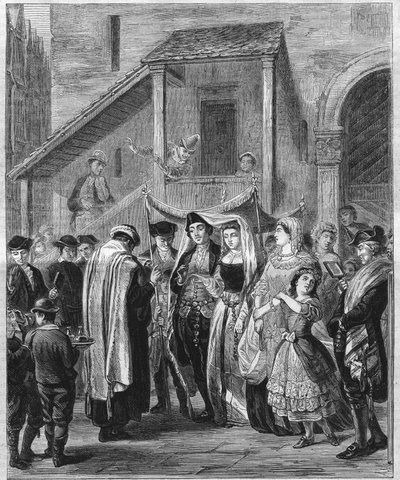 Jødisk bryllup i Tyskland i 1869. af Moritz Daniel Oppenheim
