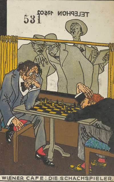 Viennese Café: The Chess Players Wiener Café: The Chess Players, 1911. af Moritz Jung
