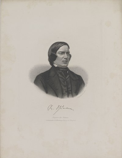 Portræt af komponisten Robert Schumann 1810-1856, ca. 1840. af Moritz Laemmel