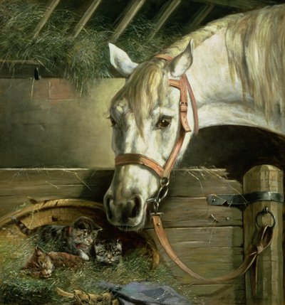 Hest og killinger, 1890 af Moritz Muller