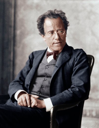 Gustav Mahler ved operahuset i Wien af Moritz Nähr