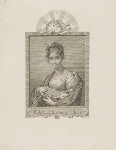Portræt af skuespillerinden Friederike Schirmer, født Christ 1785-1833, ca. 1830. af Moritz Retzsch