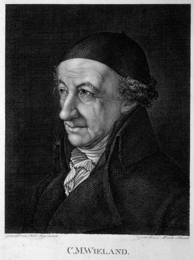 Portræt af digteren og forfatteren Christoph Martin Wieland 1733-1813, 1800-tallet. af Moritz Steinla