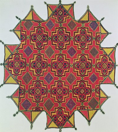 Tekstil med geometrisk mønster (håndarbejde) af Moroccan School