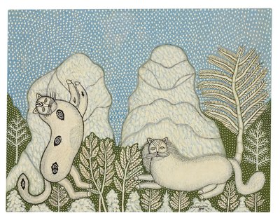 Katte i sneen af Morris Hirshfield