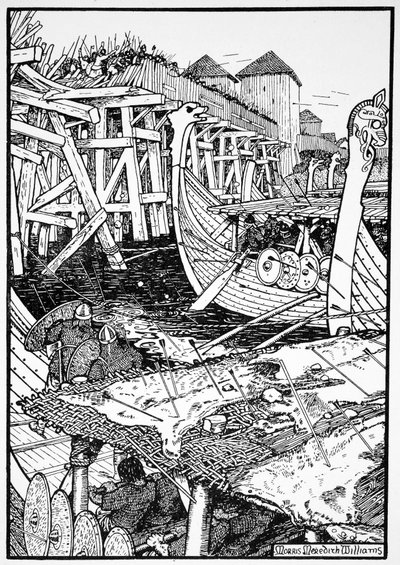Slaget ved London Bridge, 1014 1913. af Morris Meredith Williams