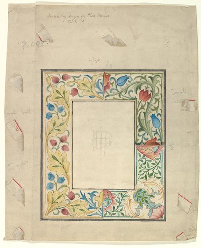 Broderidesign til en ramme, nr. 098, efter 1875. af Morris and Co