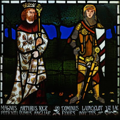 Kong Arthur og Sir Lancelot, 1862. af Morris and Co.