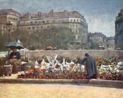 Et blomstermarked af Mortimer Ludington Menpes