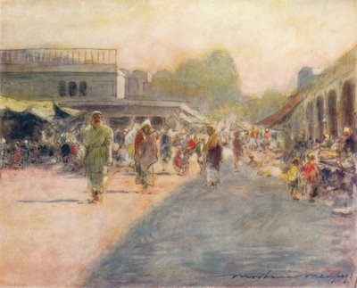 En gade i Peshawur, 1905 af Mortimer Ludington Menpes