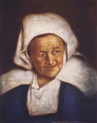 En gammel kvinde (farvelitografi) af Mortimer Ludington Menpes