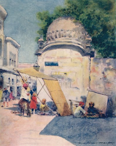 At a Street Corner, Amritsar, 1905 af Mortimer Ludington Menpes