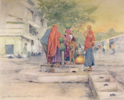 Ved springvandet, Jeypore, 1905 af Mortimer Ludington Menpes