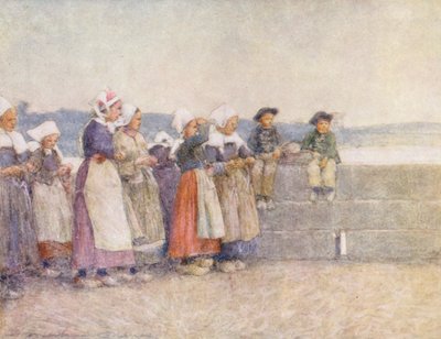Udkig til fiskerflåden, Concarneau (farvelitografi) af Mortimer Ludington Menpes