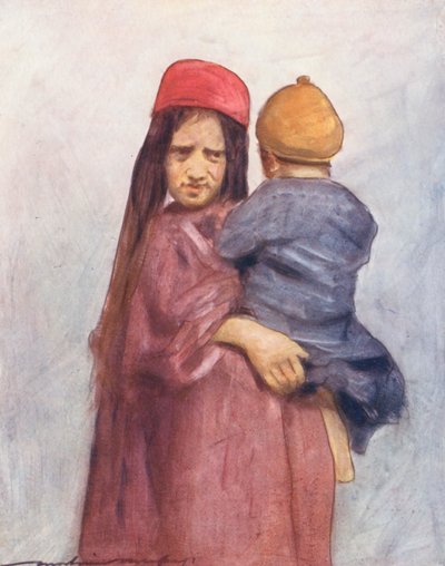 Verdens børn: Cashmere, An Armful (farvelitografi) af Mortimer Ludington Menpes