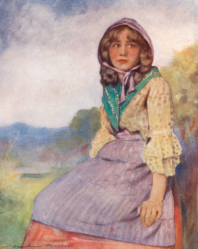 Verdens børn: English, Country Girl (farvelitografi) af Mortimer Ludington Menpes