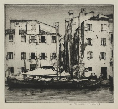 Både på en kanal, venetiansk ø af Mortimer Menpes