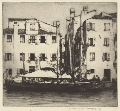 Både på en kanal, venetiansk ø af Mortimer Menpes