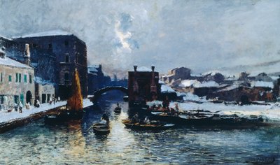 Chioggia under sne af Mose Bianchi