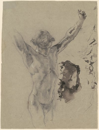 Studie af Kristi skikkelse og hoved i "Kristus på korset og Maria Magdalene" af Mose Bianchi