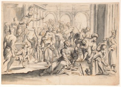 Saint Roch uddeler almisse af Moses Ter Borch