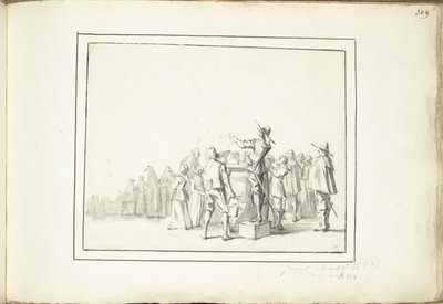 Melder på en markedsplads af Moses Ter Borch