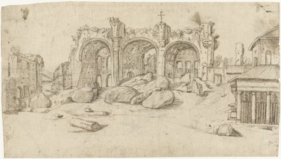 Ruinerne af basilikaen Maxentius og Konstantin, Rom af Moses Ter Borch