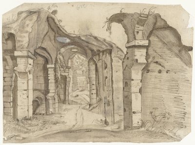 Vej gennem Colosseum, Rom af Moses ter Borch (manner of)