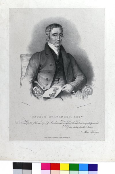 George Stephenson, Esqre, ca. 1830 (litografi på papir) af Moses the Younger (after) Haughton